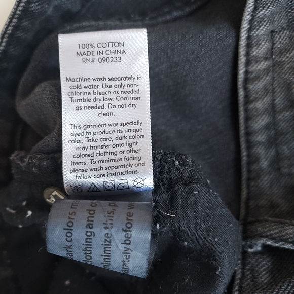 Juniors PACSUN Mom Jean Black Faded Distressed Mid Rise Cotton Jeans - Size 23 - Picture 7 of 12